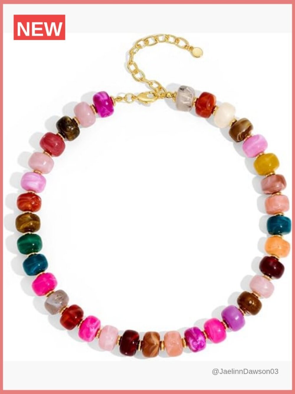 Chunky Square Resin Beaded Necklace Trendy Choker Statement Jewelry